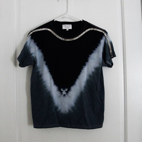 collina strada Sweaters - Collina Strada Tie Dye Crystal Embellished Short Sleeve Sweater